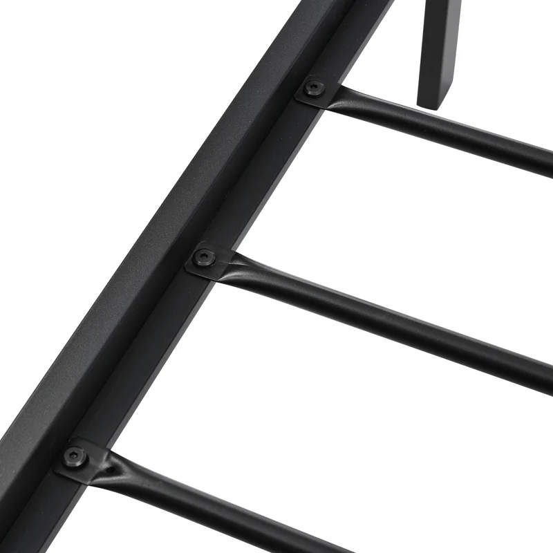 Lit simple industriel avec tête de lit rangement effet bois noyer et noir 90x200cm IKKIEL