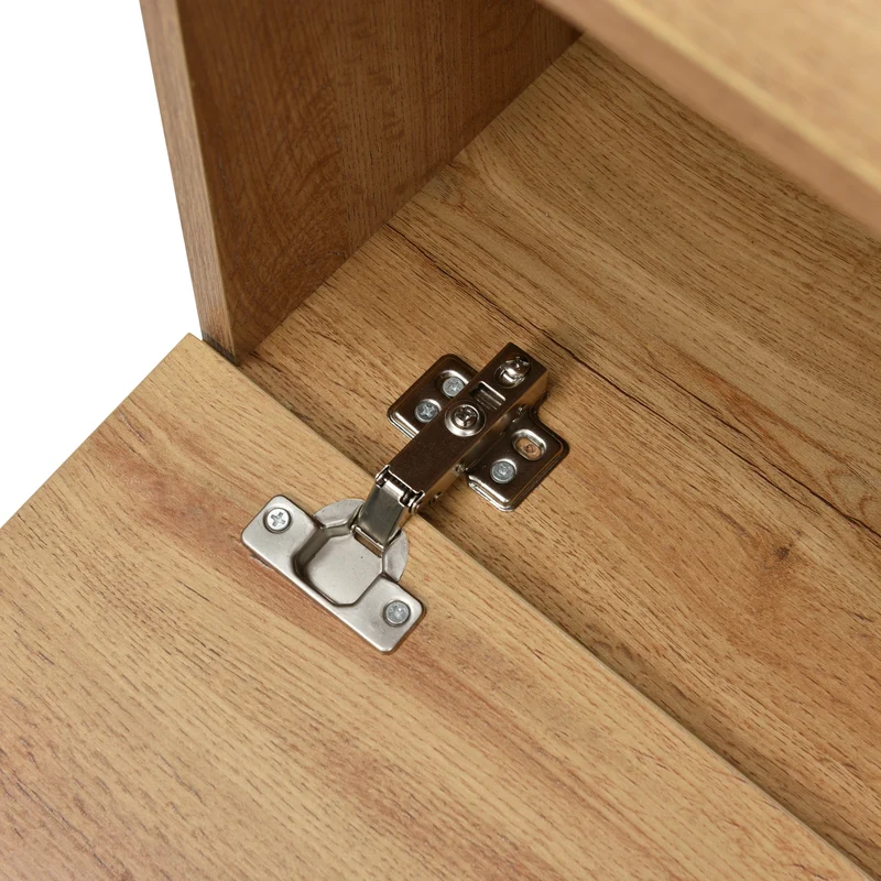 Meuble TV moderne au design noir et bois avec espace de rangement spacieux MODAI