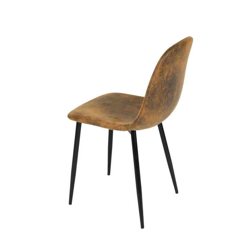 Lot de 4 chaises de salle à manger scandinaves vintage suede marron rétro CHARLTON SUEDE BROWN