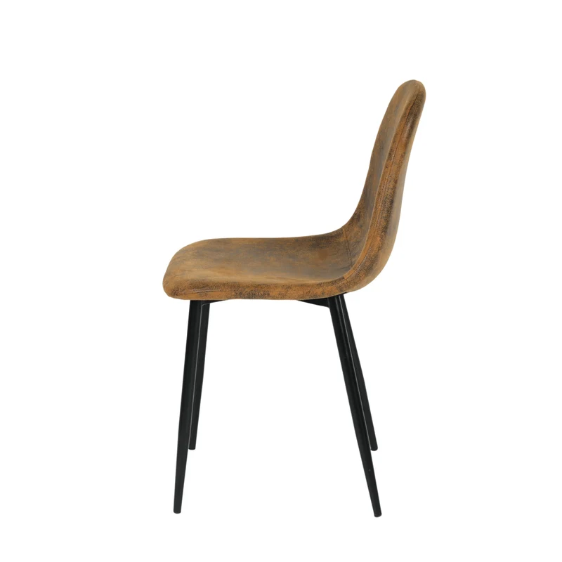 Lot de 4 chaises de salle à manger scandinaves vintage suede marron rétro CHARLTON SUEDE BROWN