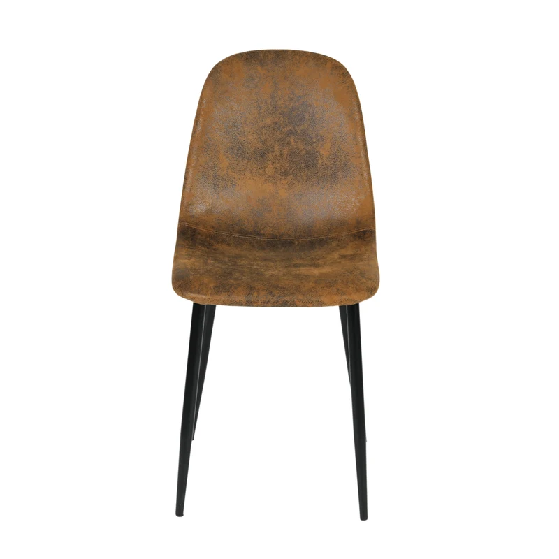 Lot de 4 chaises de salle à manger scandinaves vintage suede marron rétro CHARLTON SUEDE BROWN
