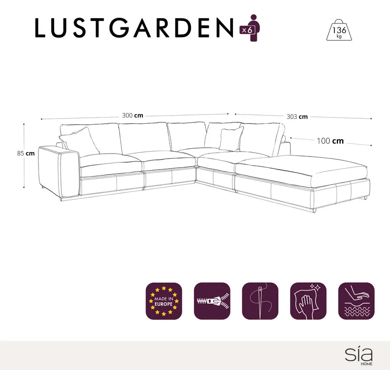 Canapé grand angle droit LUSTGARDEN Lin et coton