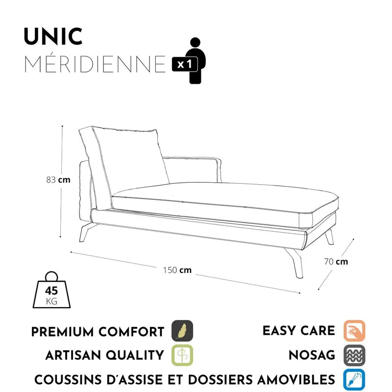 Méridienne droite UNIC Velours