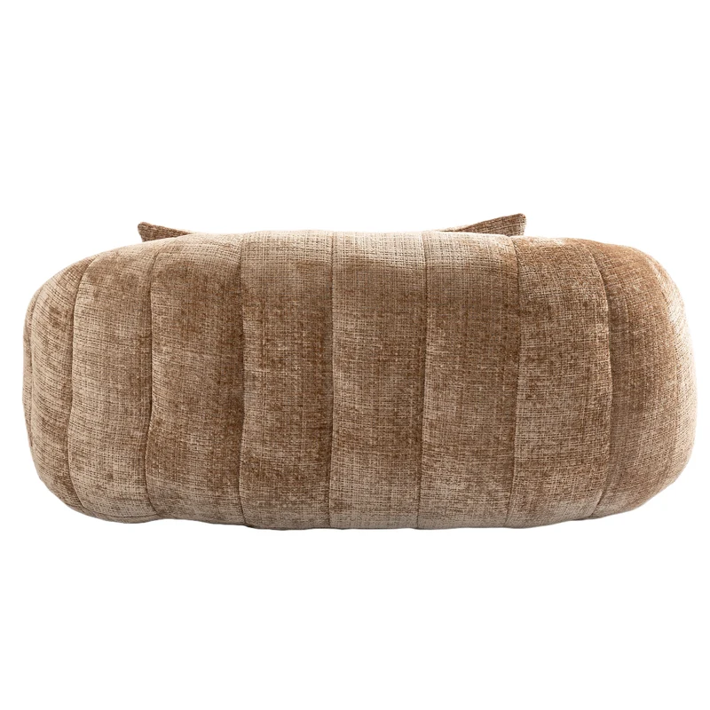 Canapé compact rond 2 places Loveseat en chenille marron BACTEROID