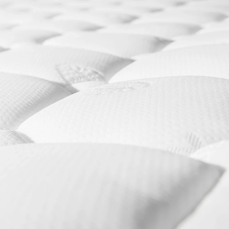 Ensemble lit double rembourré en lin gris 140x200 avec sommier à lattes et matelas à ressorts PERISTOM