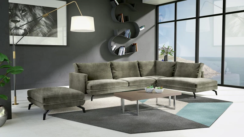 Canapé grand angle droit UNIC Velours