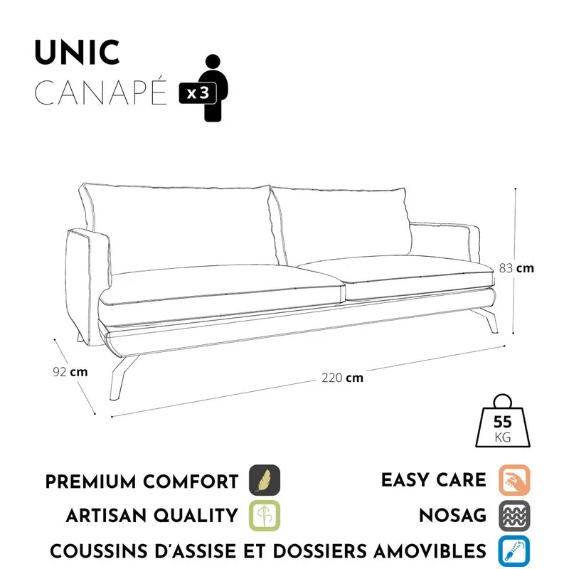 Canapé 3 places UNIC Velours