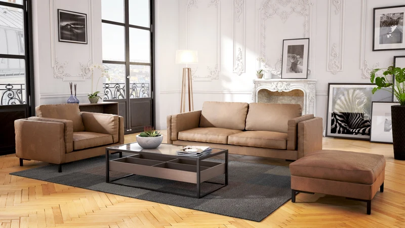 Pouf ANDERSON Vintage vieilli