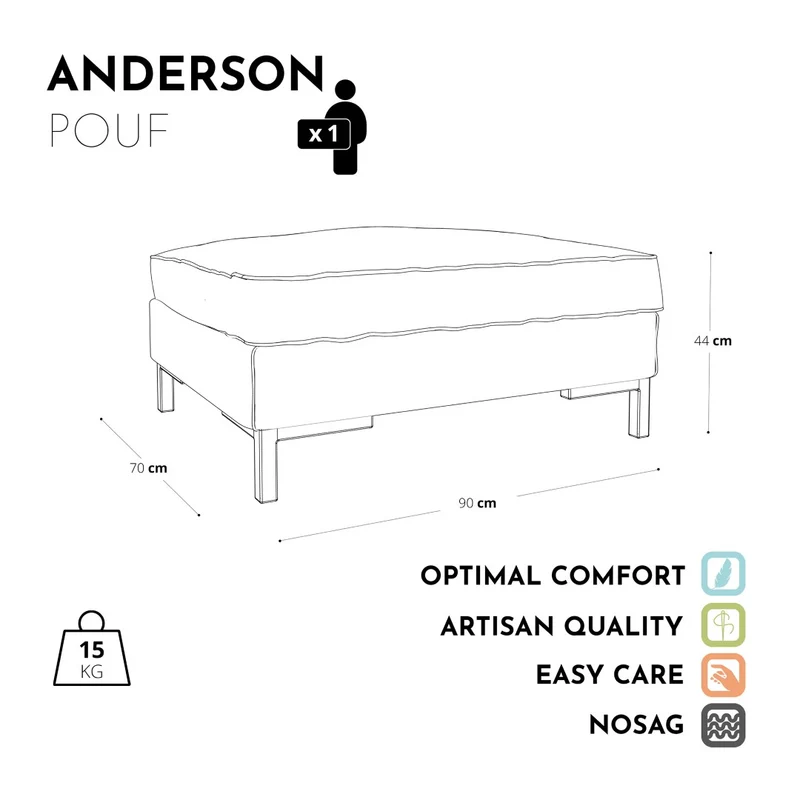 Pouf ANDERSON Vintage vieilli