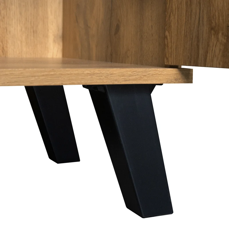 Buffet moderne effet bois à 4 portes 160,5x35,5x78cm OCAERS