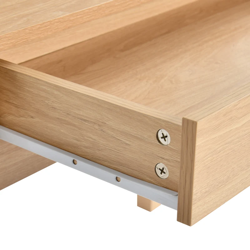 Bureau classique en bois, avec tiroirs et rangements DEVAKI LIGHT WOOD