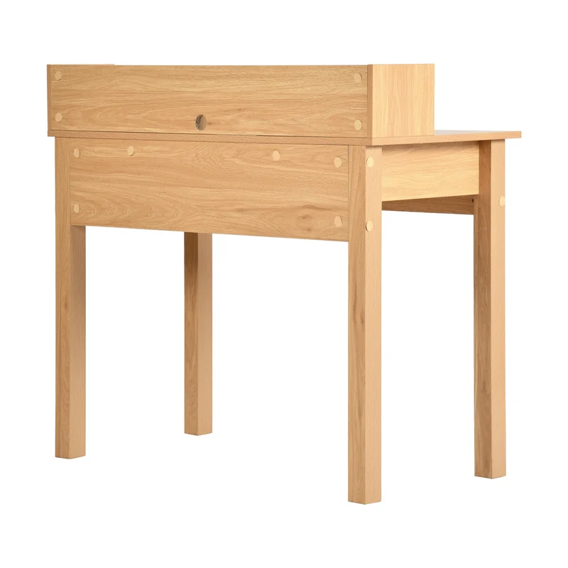 Bureau classique en bois, avec tiroirs et rangements DEVAKI LIGHT WOOD