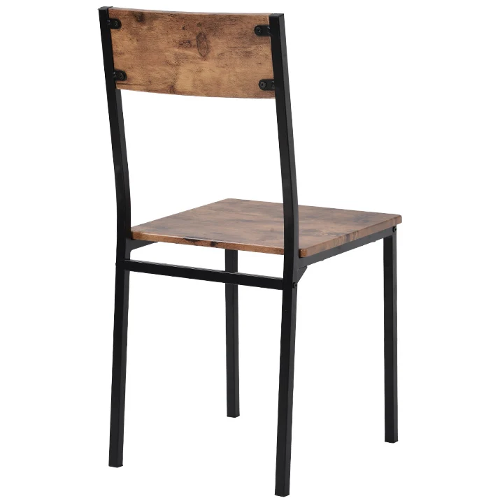 Ensemble table et 2 chaises de salle à manger style indus pour balcon ou salle à manger ou salon marron vintage FILZAIR
