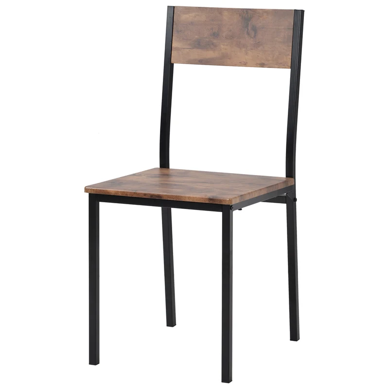 Ensemble table et 2 chaises de salle à manger style indus pour balcon ou salle à manger ou salon marron vintage FILZAIR