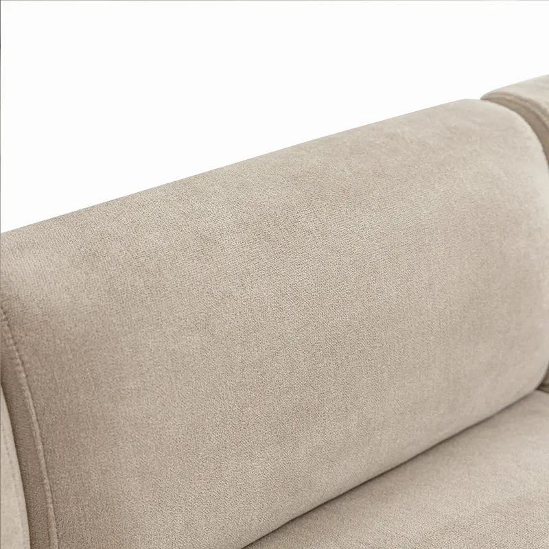 Canapé moderne rembourrés tissu chenille beige 3 places avec coussins SHIDADS BEIGE 3 SEATS