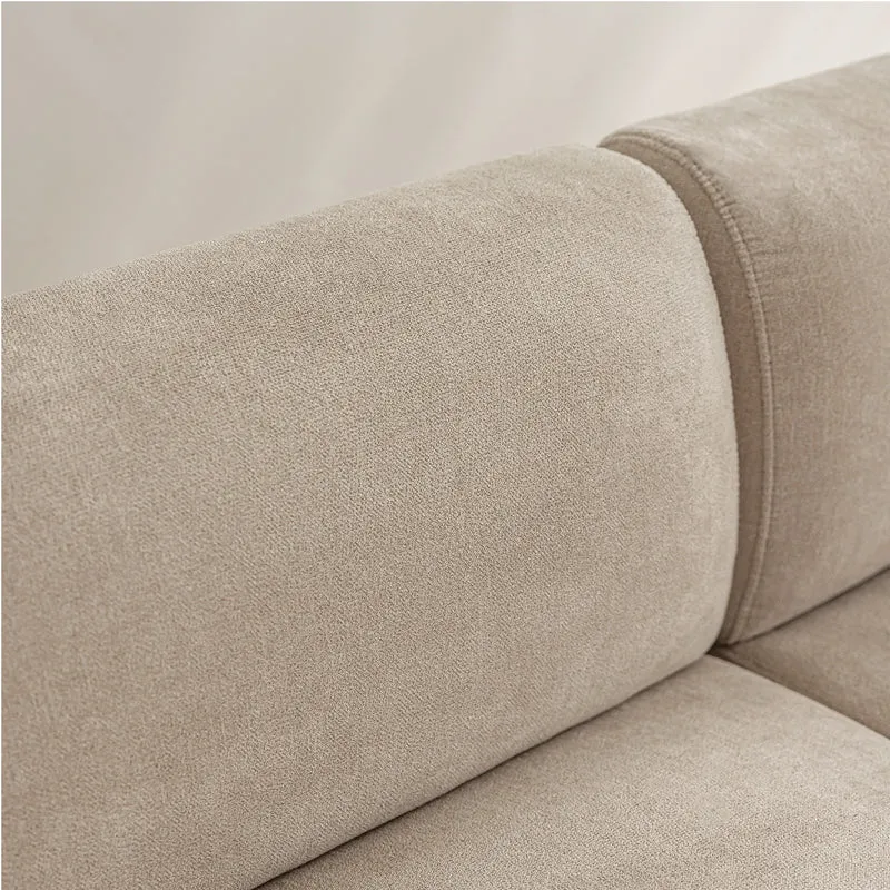 Canapé moderne rembourrés tissu chenille beige 3 places avec coussins SHIDADS BEIGE 3 SEATS