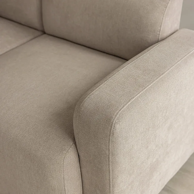 Canapé moderne rembourrés tissu chenille beige 3 places avec coussins SHIDADS BEIGE 3 SEATS