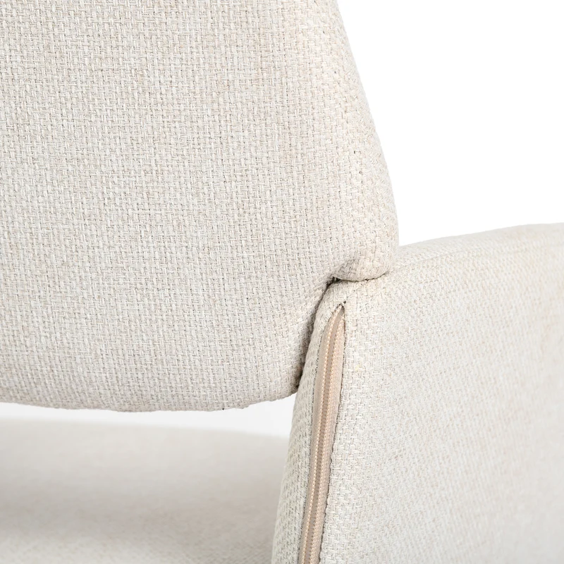 Lot de 2 chaises de salle à manger scandinaves rotative tissu beige CALIFORNIA KD BEIGE SWIVEL