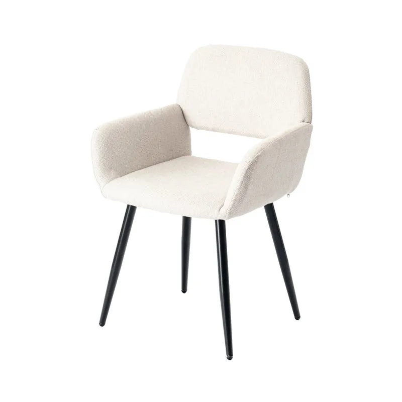 Lot de 4 chaises de salle à manger scandinaves tissu beige pieds noirs MAYFAIR BEIGE X2
