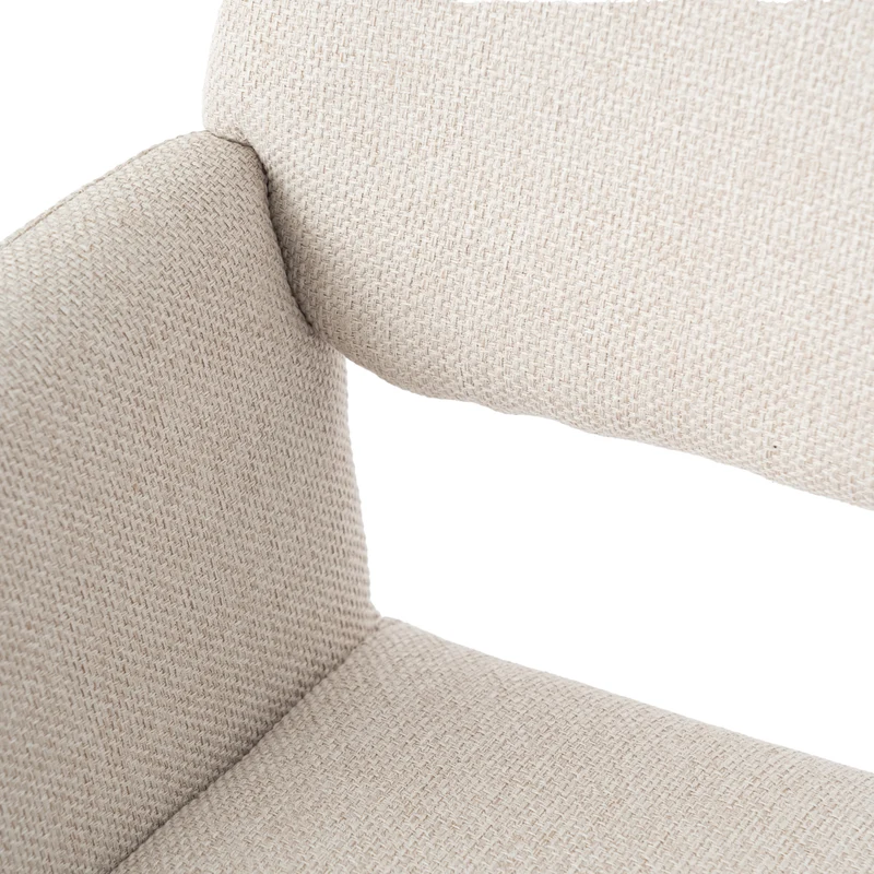 Lot de 2 chaises de salle à manger scandinaves tissu beige pieds noirs MAYFAIR BEIGE