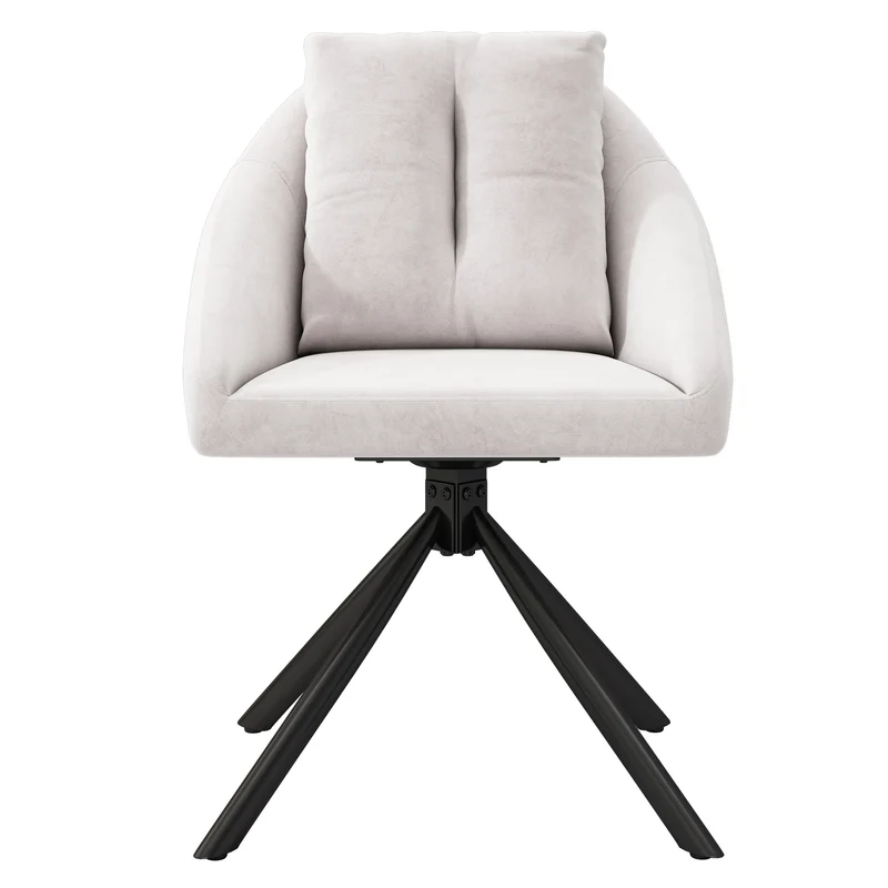 Lot de 2 chaises de salle à manger moderne pivotante en velours beige BRUK