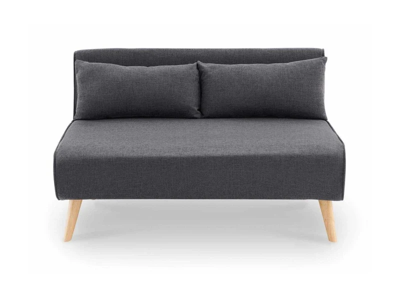 Canapé clic clac 2 places en tissu gris TONKA