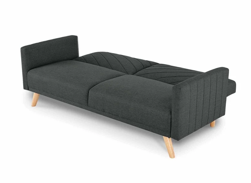 Canapé 3 places convertible scandinave en tissu gris foncé BALDER