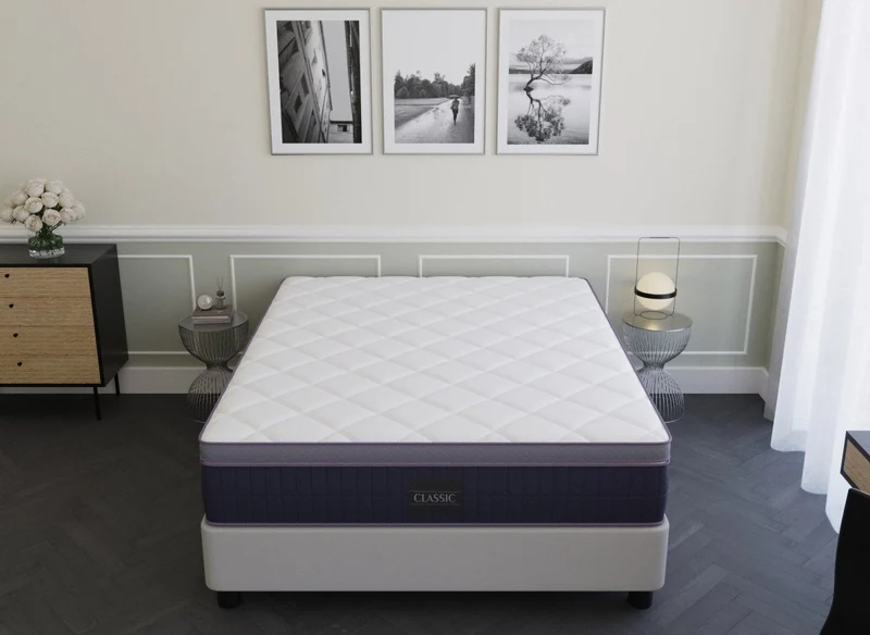 Matelas hybride CLASSIC 140 x 190 cm ressorts ensachés et mémoire de forme épaisseur 31 cm