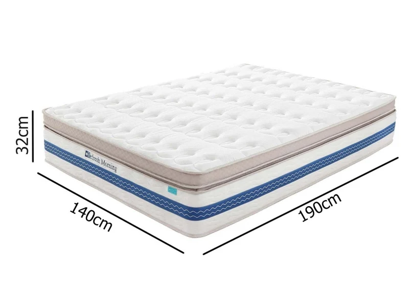 Matelas hybride REFRESH 140 x 190 cm ressorts ensachés et mémoire de forme épaisseur 32 cm