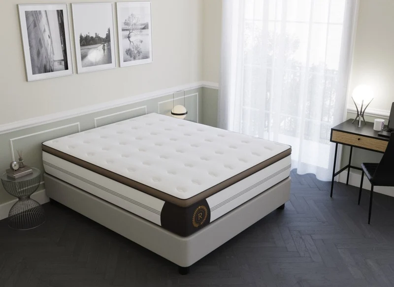 Matelas hybride ROYAL LUX 140 x 190 cm ressorts ensachés et mémoire de forme épaisseur 31 cm