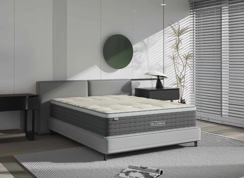 Matelas hybride NATURAL 140 x 190 cm ressorts ensachés et soie épaisseur 29 cm