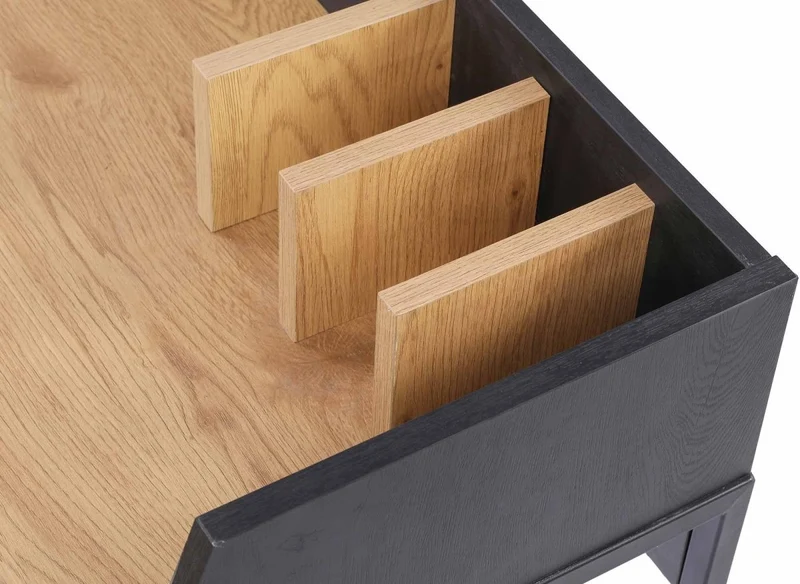 Bureau compact design industriel en bois et métal ARMELLE