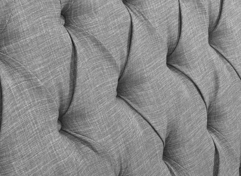 Lit coffre en tissu lin gris 140X190 cm MAXI