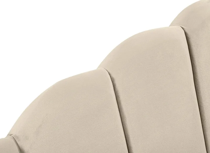 Lit coffre en velours beige 160x200 cm ELVIRA