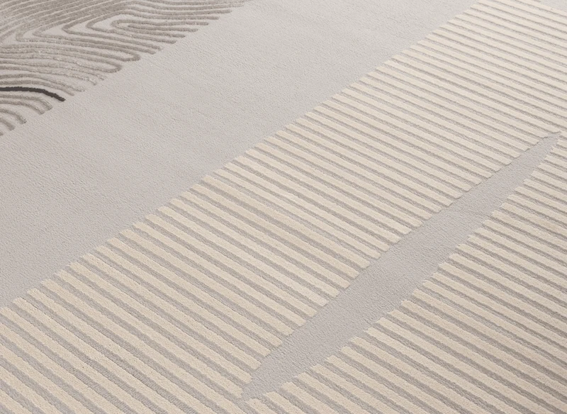 Tapis gris et beige à motifs 160 x 230 cm LYAH