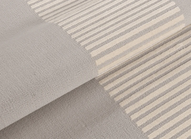 Tapis gris et beige à motifs 160 x 230 cm LYAH