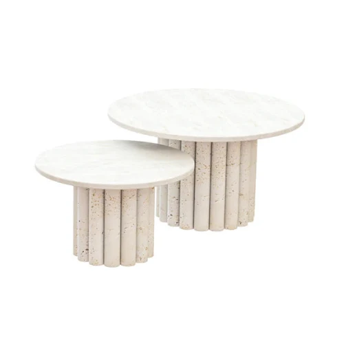 Table basse - Travertin - Gigogne