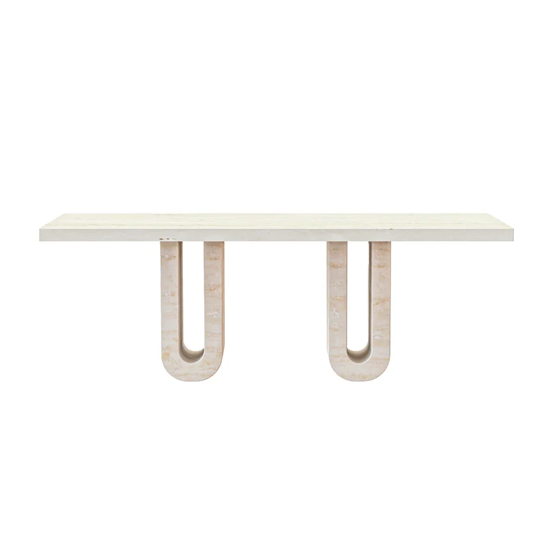 Table à manger - Travertin - Rectangle - Lysa