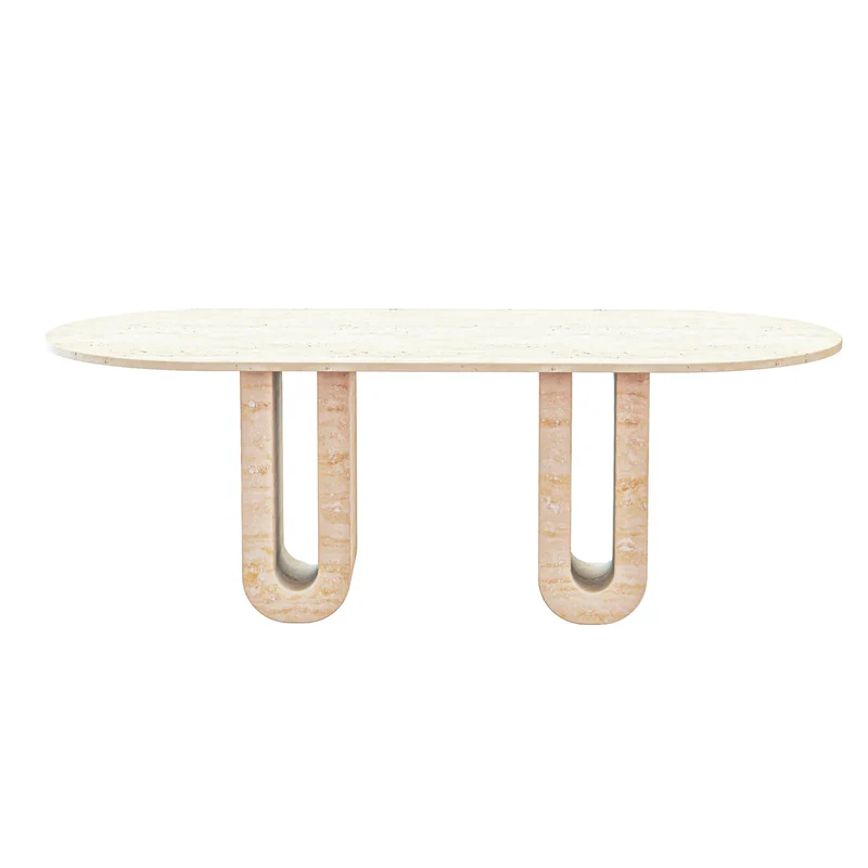 Table à manger - Travertin - Ovale - Lysa