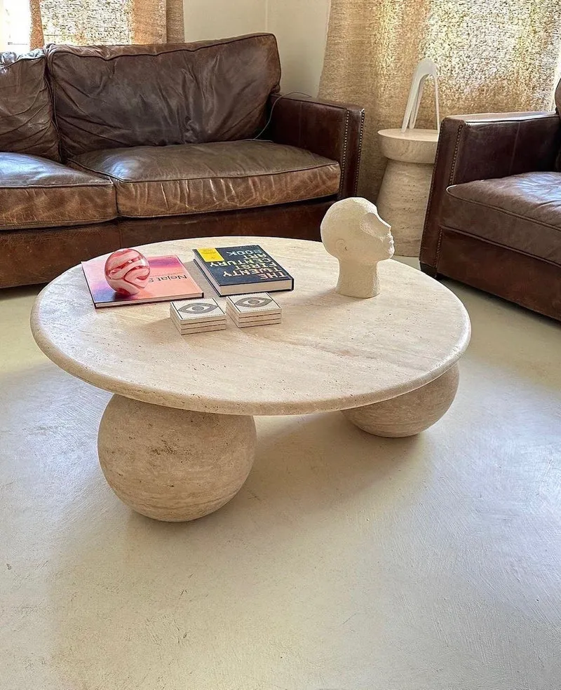 Table basse - Travertin - Ball