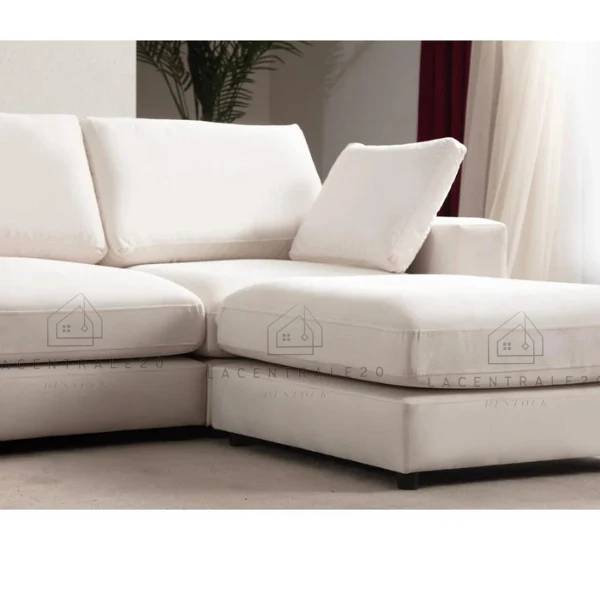 Canapé d’angle - Tissu velours - 3+1 Modulable – Julie