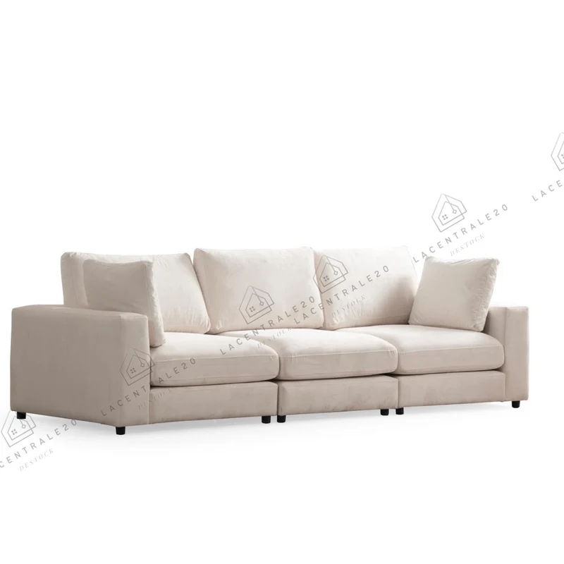 Canapé d’angle - Tissu velours - 3+1 Modulable – Julie
