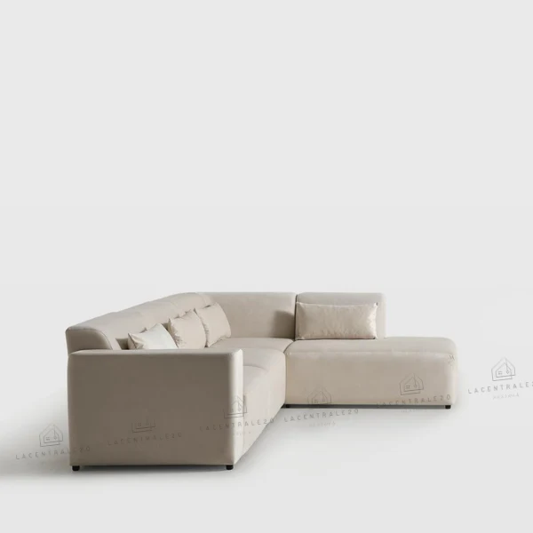 Canapé angle - Tissu velours - 220x280cm - Coco