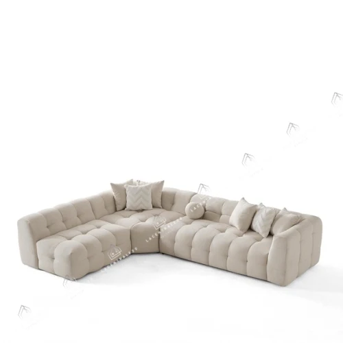 Canapé d’angle – Tissu laine bouclée ou velours - 315 cm – Big Carmen