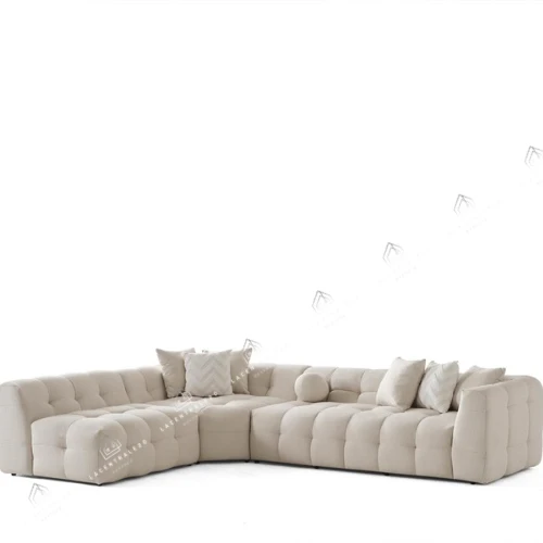 Canapé d’angle – Tissu laine bouclée ou velours - 315 cm – Big Carmen