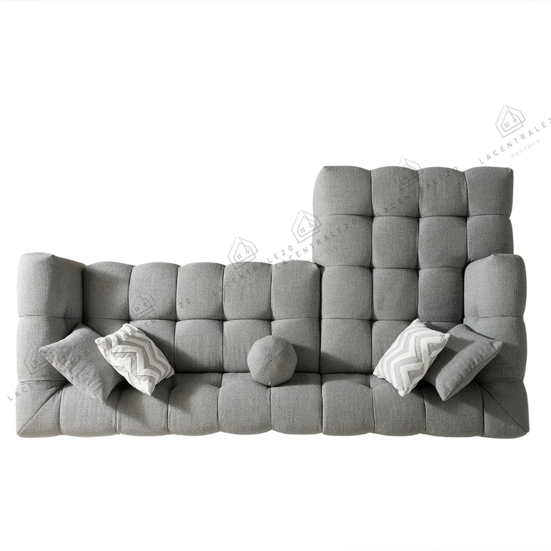 Canapé d’angle – Tissu laine bouclée – Carmen