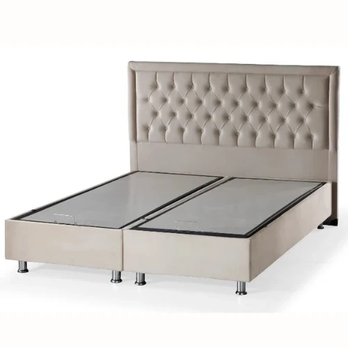 Lit coffre - Beige ou Gris - Roma