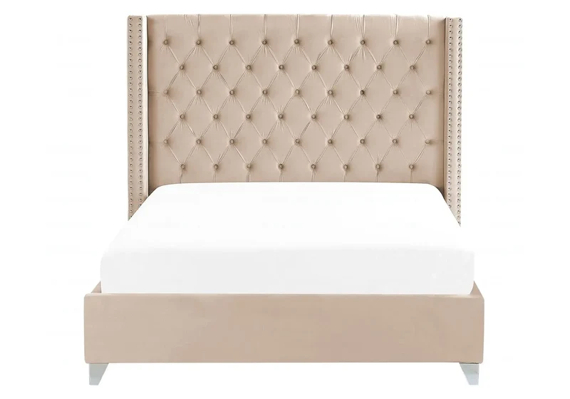 Lit king size velours capitonné - Chester