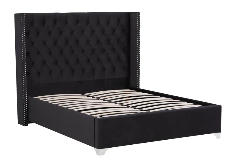 Lit king size velours capitonné - Chester