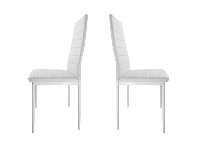 Table repas verre 6 chaises blanc - Confo